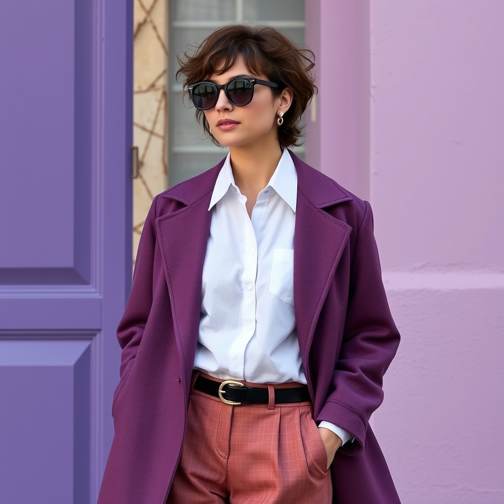 #sac en cuir MUSSET violet grain naturel