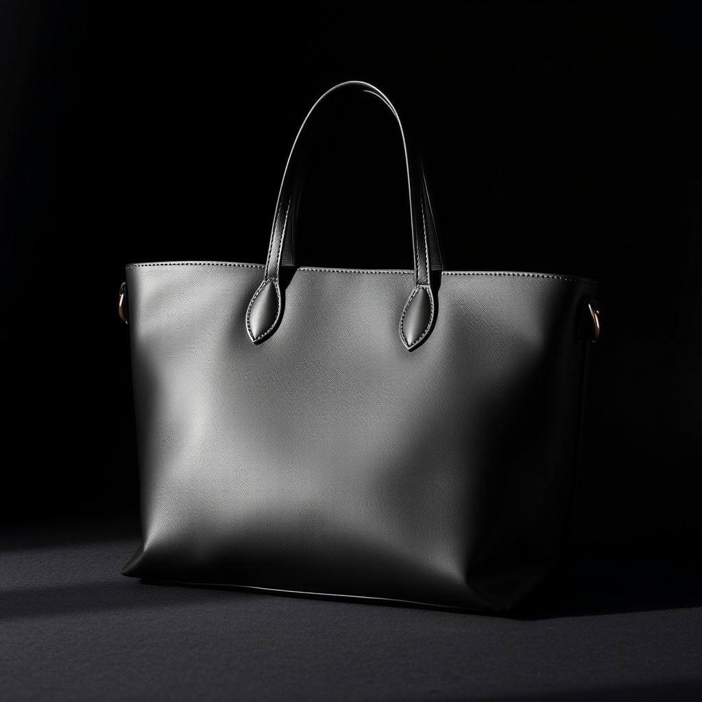 Grand cabas en cuir noir Jazou