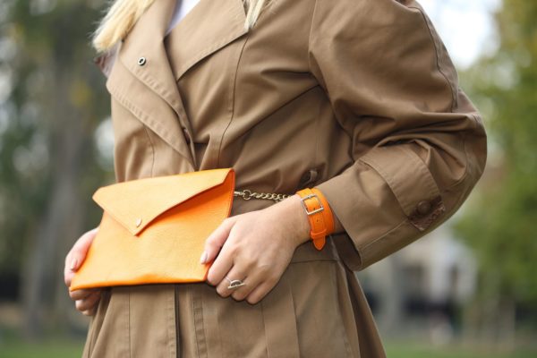 Pochette en cuir francais