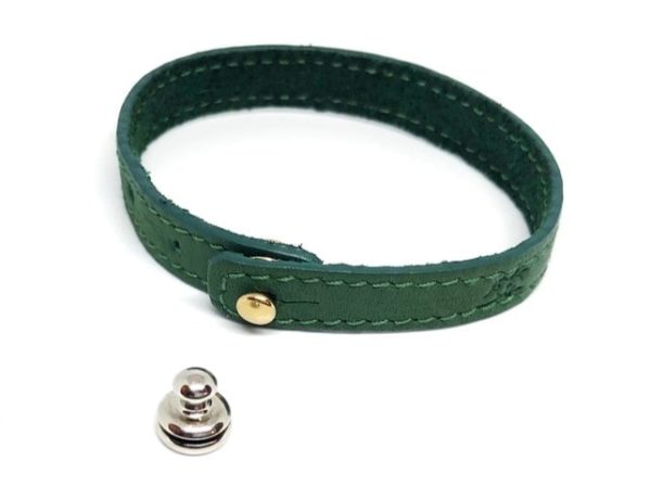 bracelet en cuir français vert JOVIA