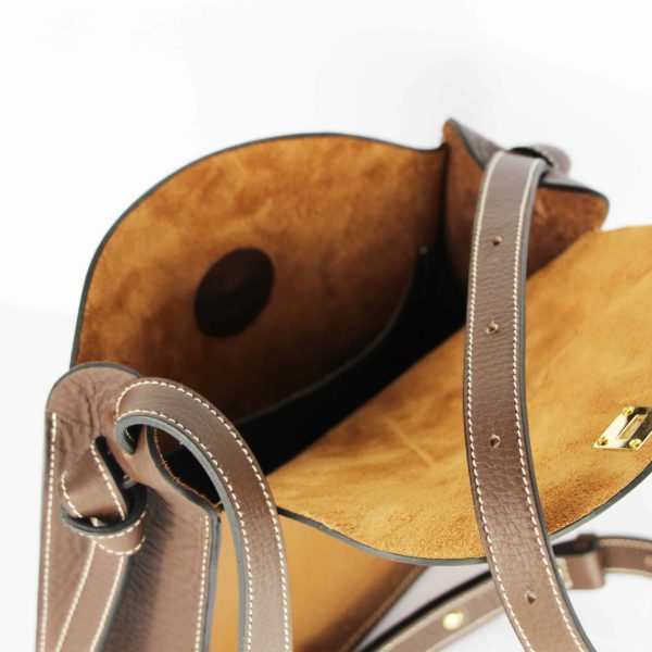 Naomi sac en cuir camel café - cuir français bien élevé