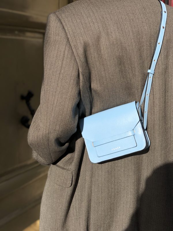 Mini-sac Musset en cuir français bleu ciel Cérès